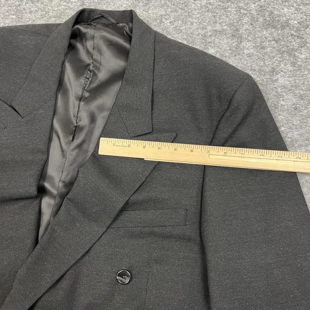 H Freeman Son Blazer Sport Coat Mens 52 Black Wool Double Breasted Vintage Union